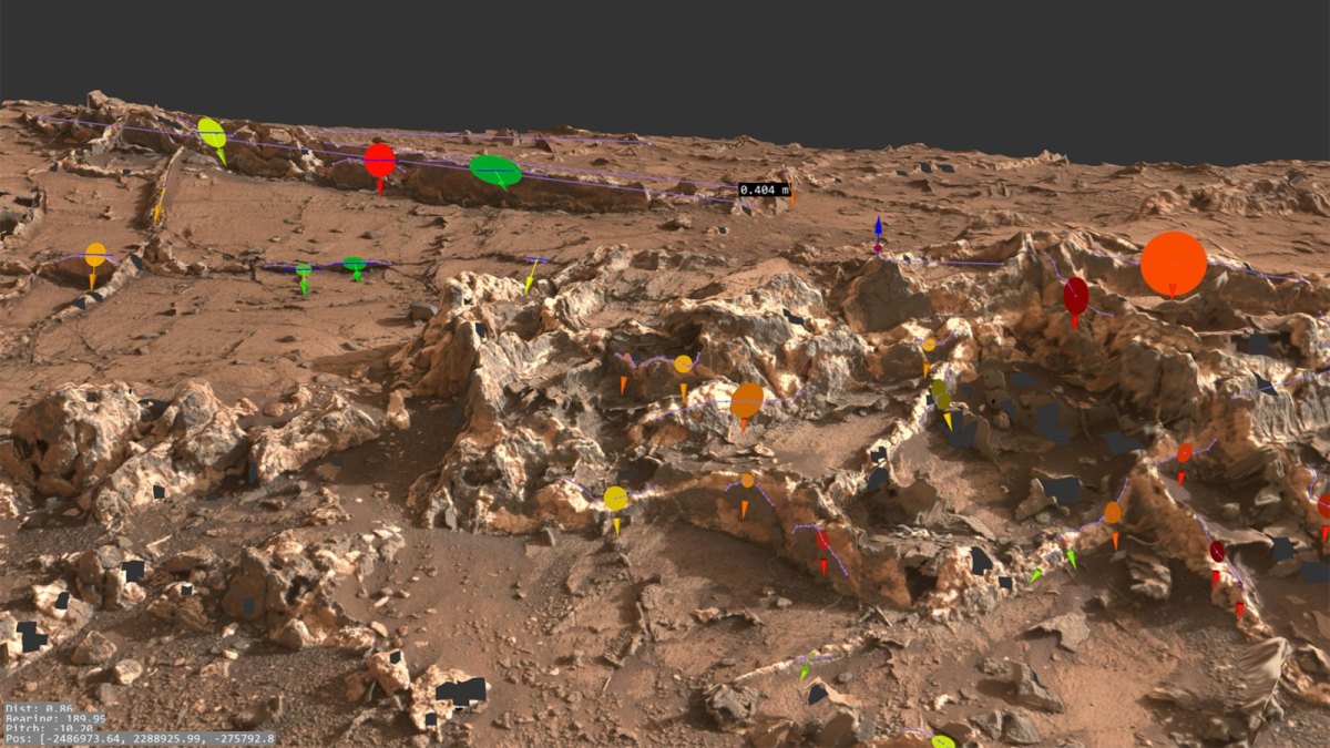 Detaillierte grafische 3D-Darstellung der Marsoberfläche