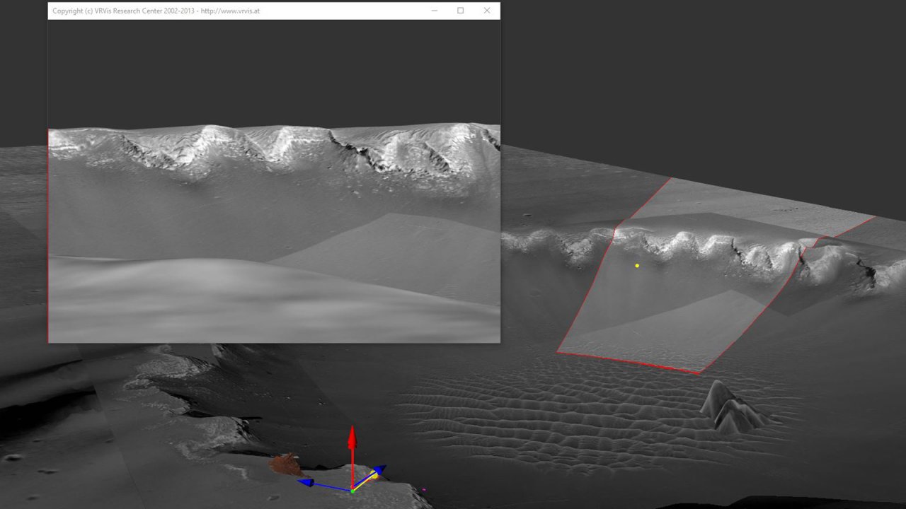 Durch das Visualisierungstool des VRVis kann verhindert werden, dass teure Rover zum Beispiel am Rande eines Kraters aufsetzen.