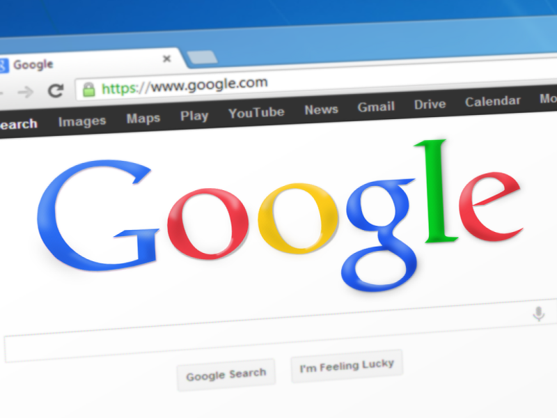 Die Suchmaschine Google in einem Browserfenster.