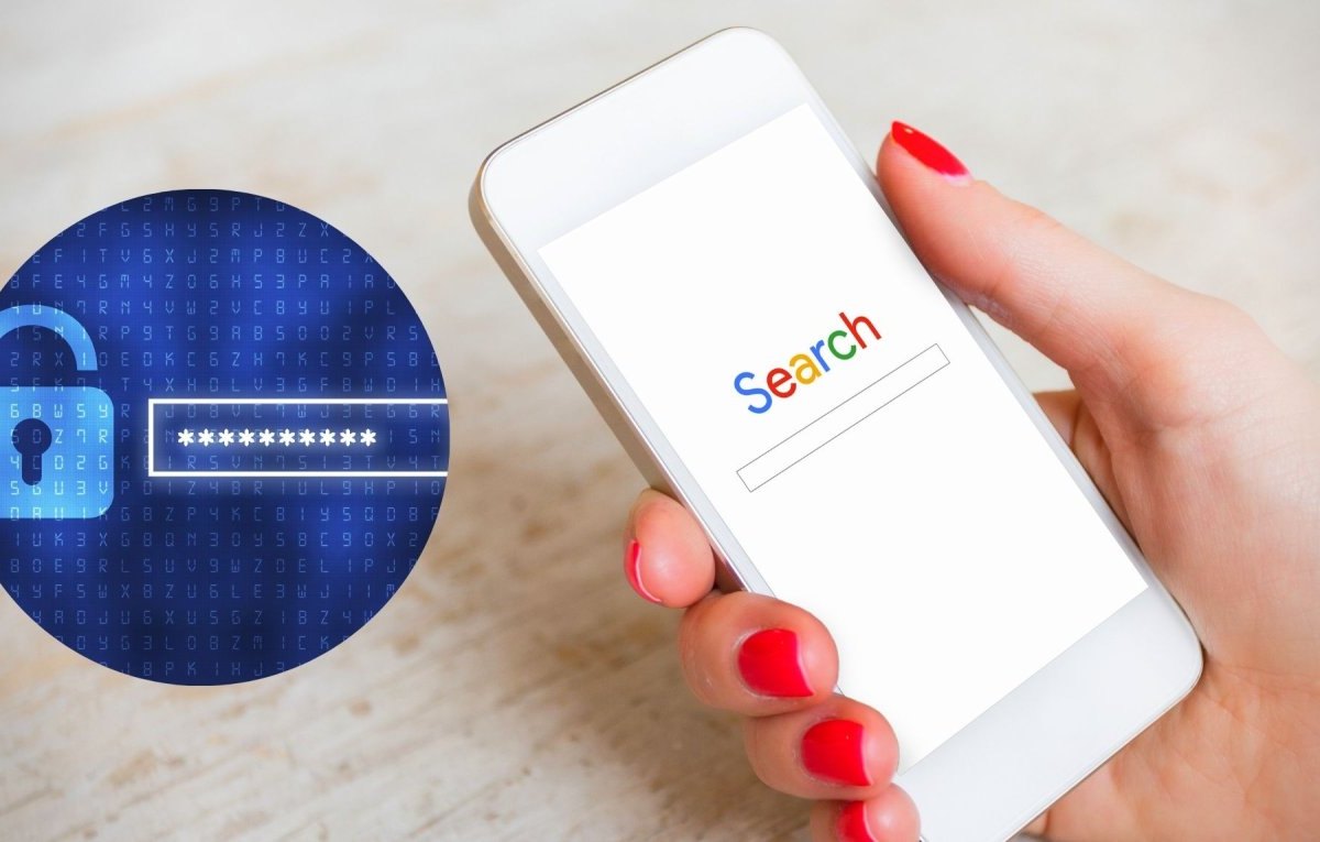 Google-Oberfläche mit einem Passwort-Symbol.