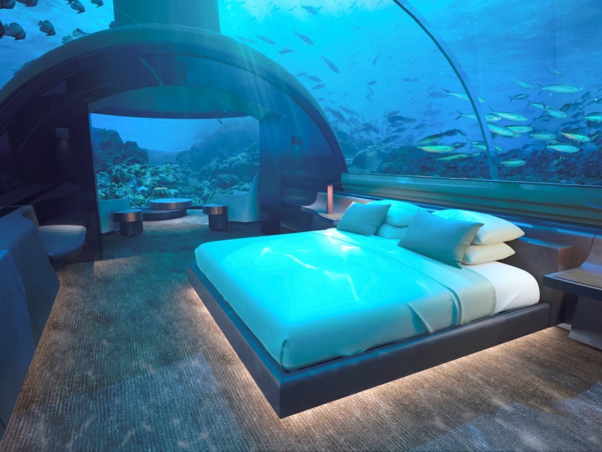 Schlafzimmer des Unterwasserhotels