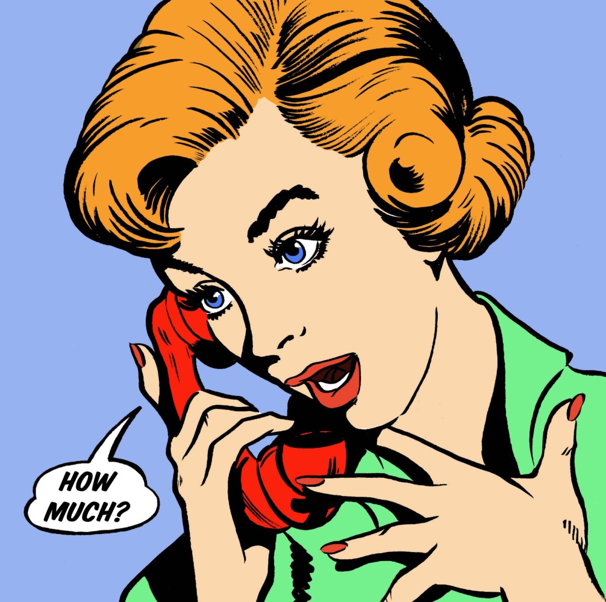 Illustration einer Frau am Telefon