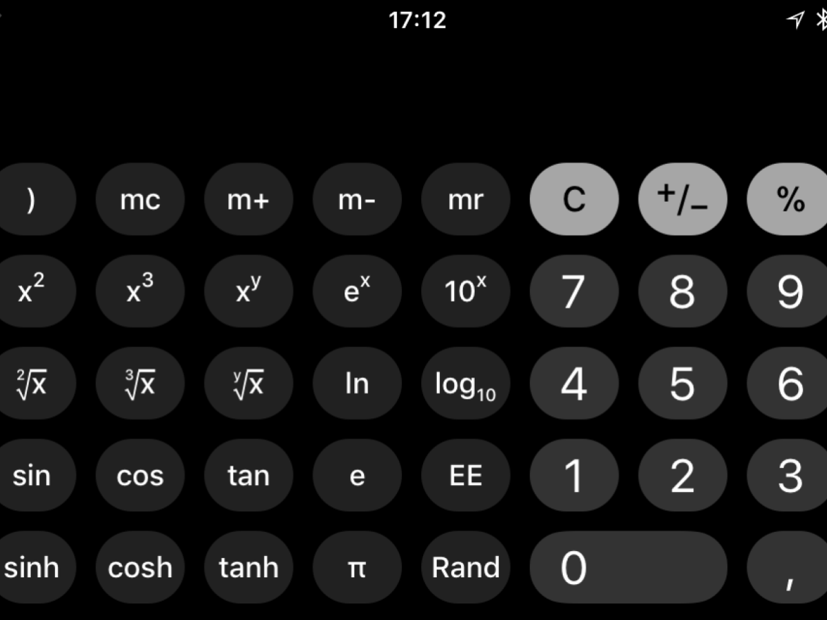 Screenshot des iPhone-Taschenrechners