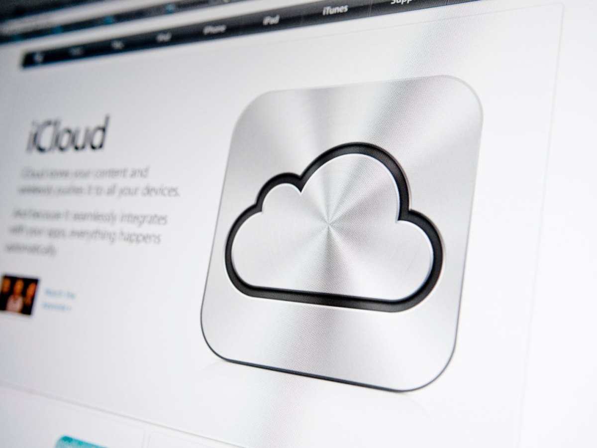 Altes iCloud-Symbol auf einem Bildschirm