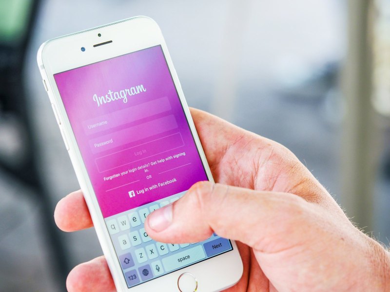 Instagram-Login-Maske auf Smartphone