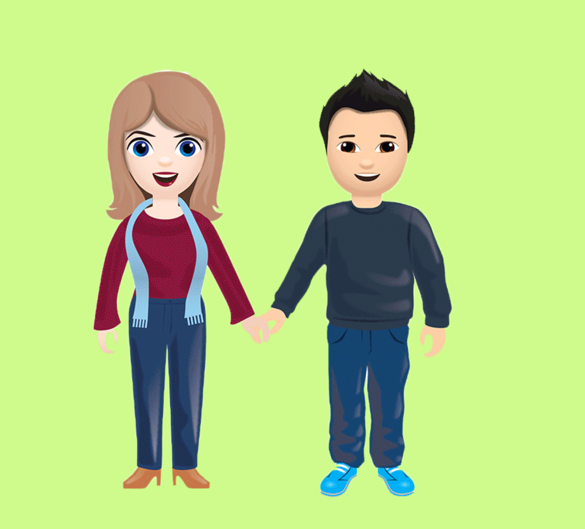 Emoji eines interkulturellen Paares