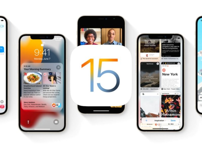 Verschiedene iPhones mit iOS 15