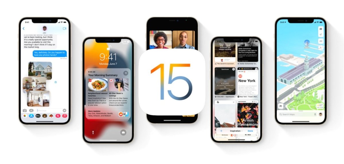 Verschiedene iPhones mit iOS 15