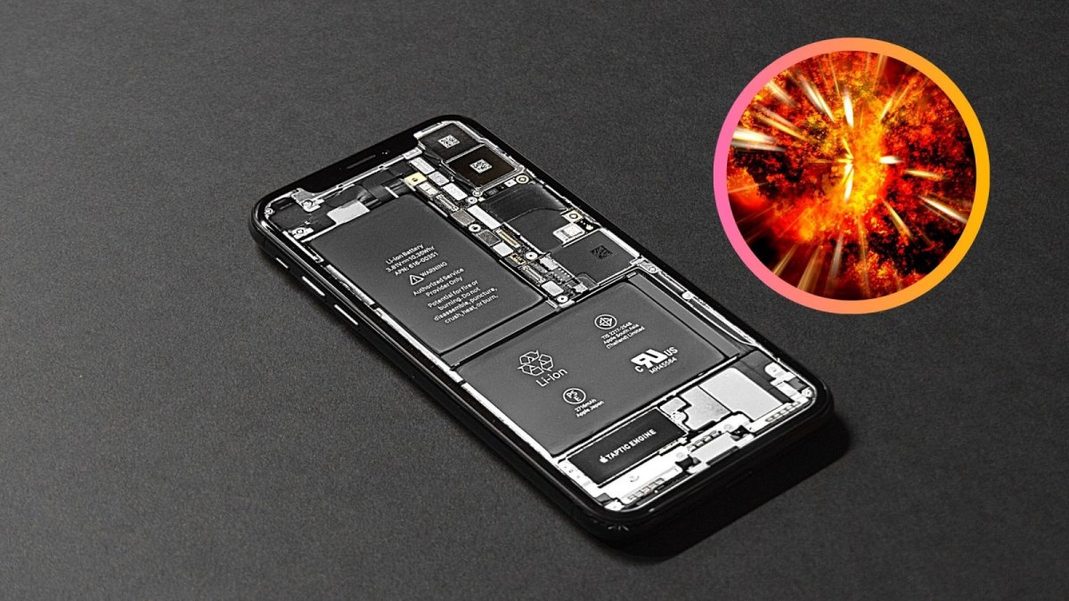 iPhone Innenleben und eine Explosion