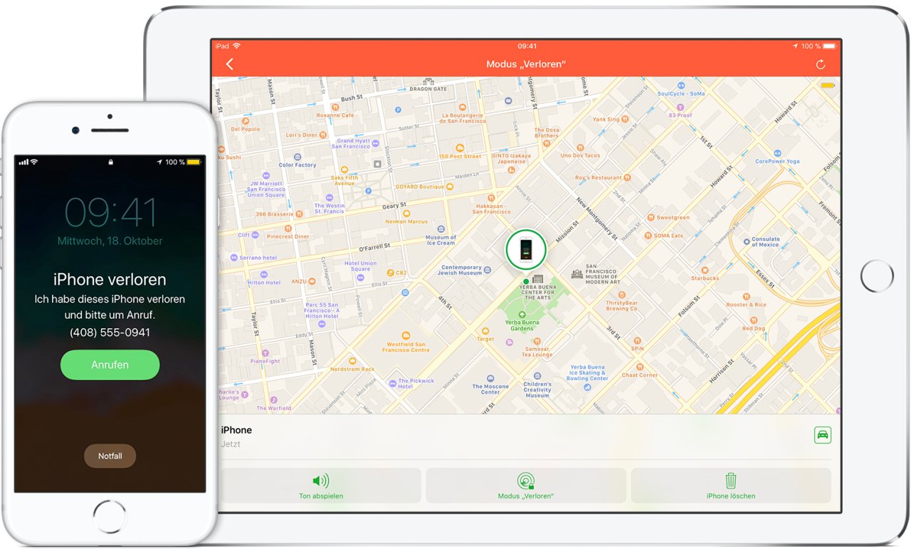 Mit der Funktion „Mein iPhone suchen“ lässt sich dank des genauen Standorts dein iPhone orten.