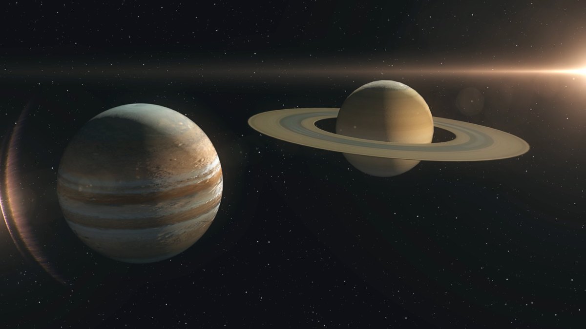 Jupiter und Saturn.