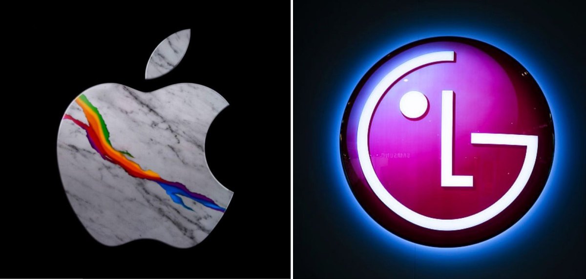 Apple- und LG-Logos nebeneinander