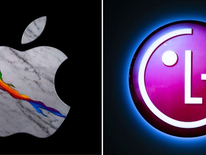 Apple- und LG-Logos nebeneinander