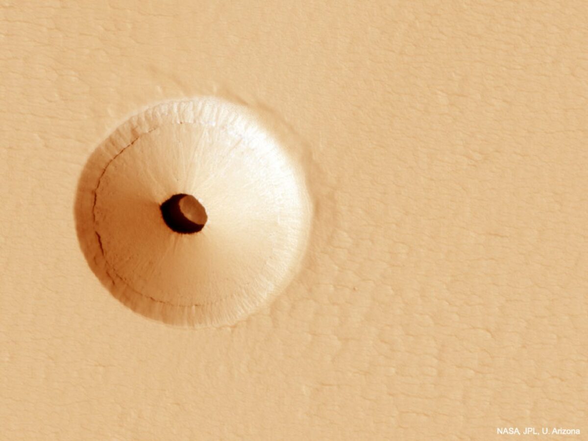 Loch auf dem Mars