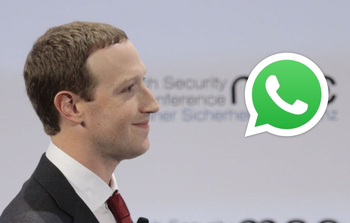 Mark Zuckerberg und das WhatsApp-Logo