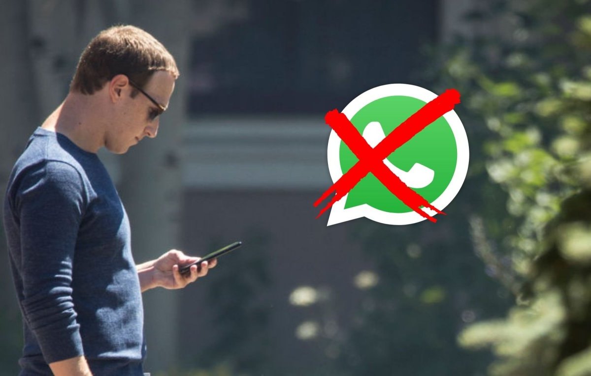 Mark Zuckerberg und das WhatsApp-Logo