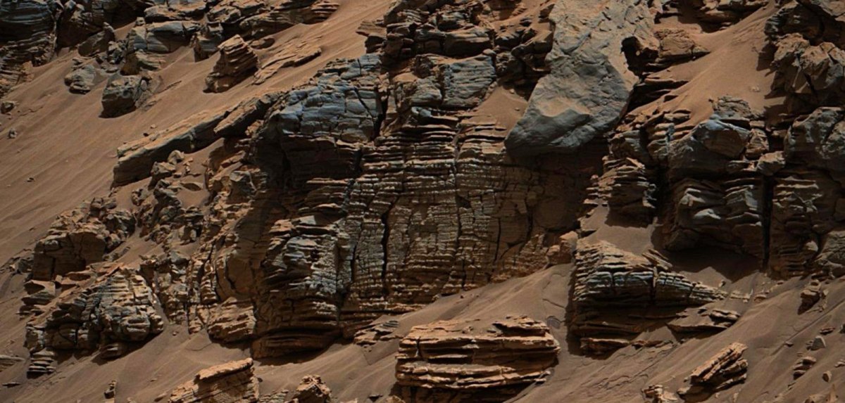 Sedimentäre Anzeichen für ein Marsseebett