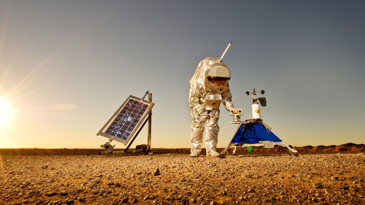 Astronaut auf dem Mars (Simulation)