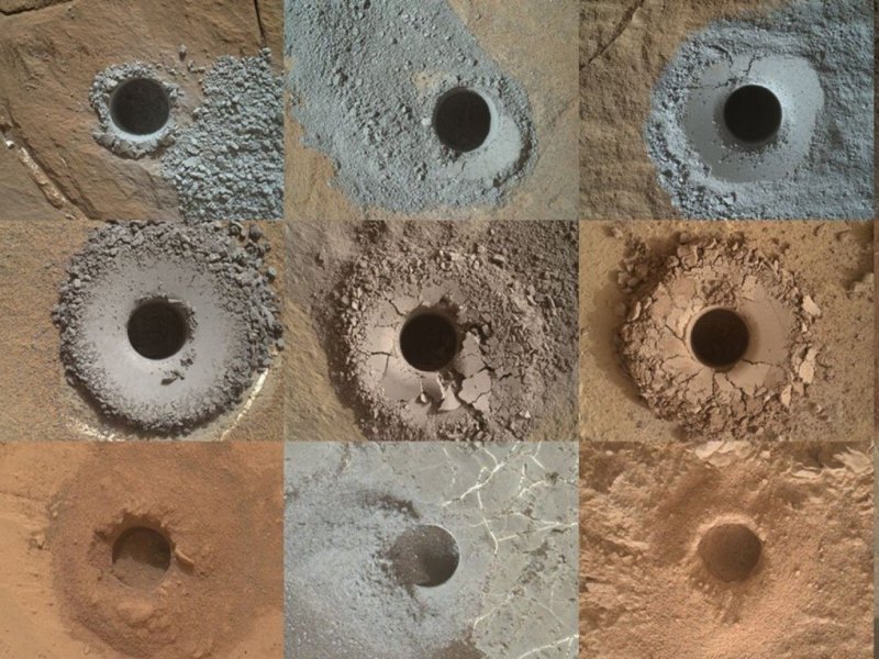 Löcher in der Mars-Oberfläche