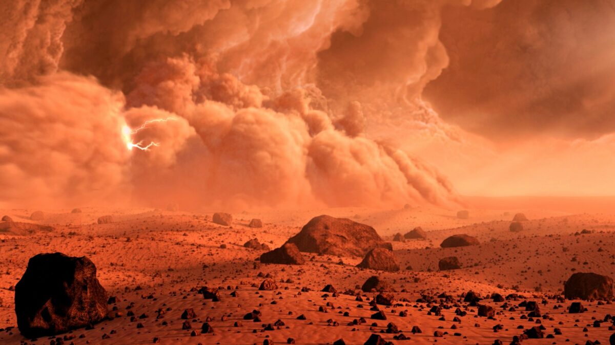 Ein Sturm auf dem Mars