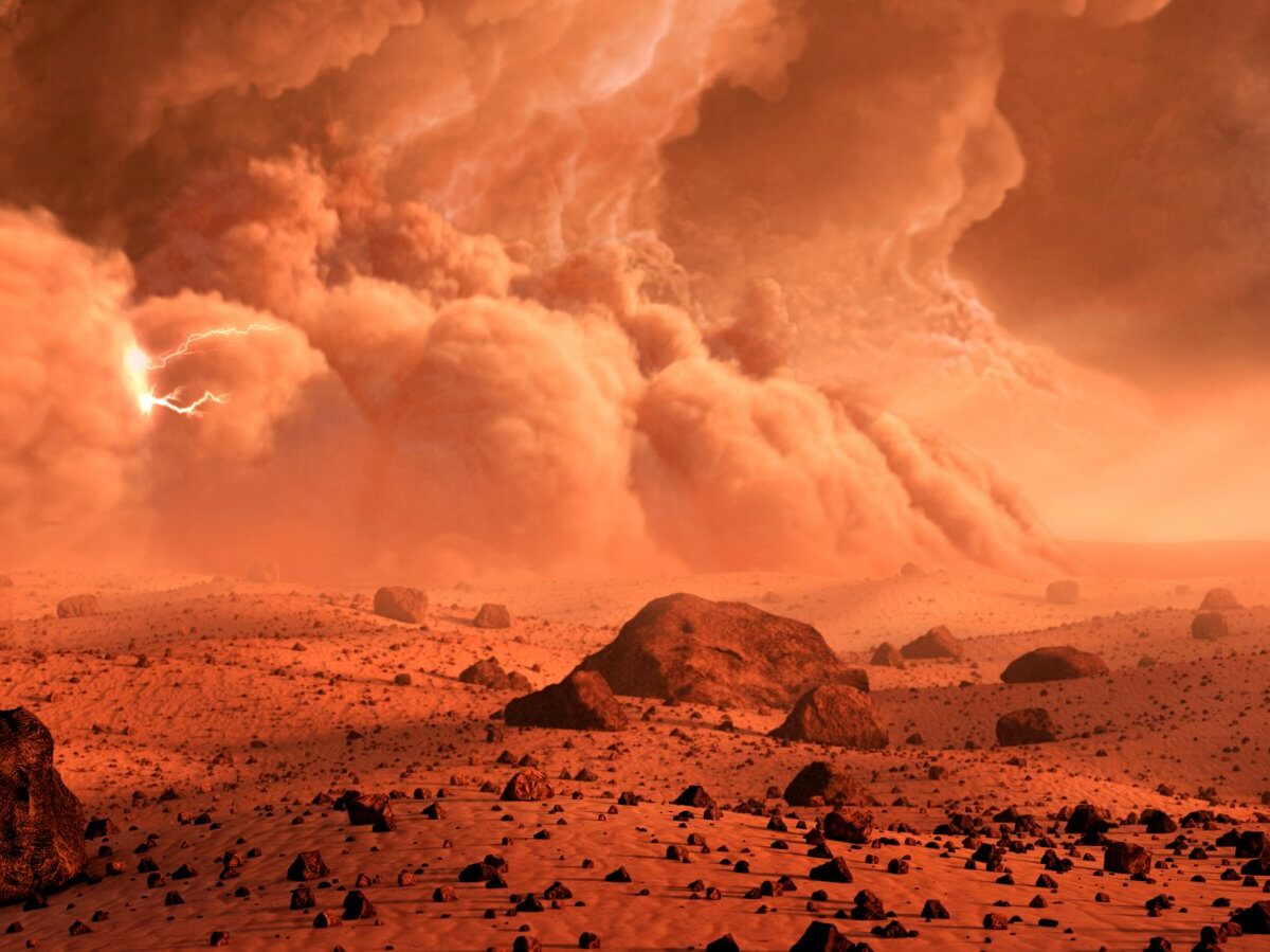 Ein Sturm auf dem Mars