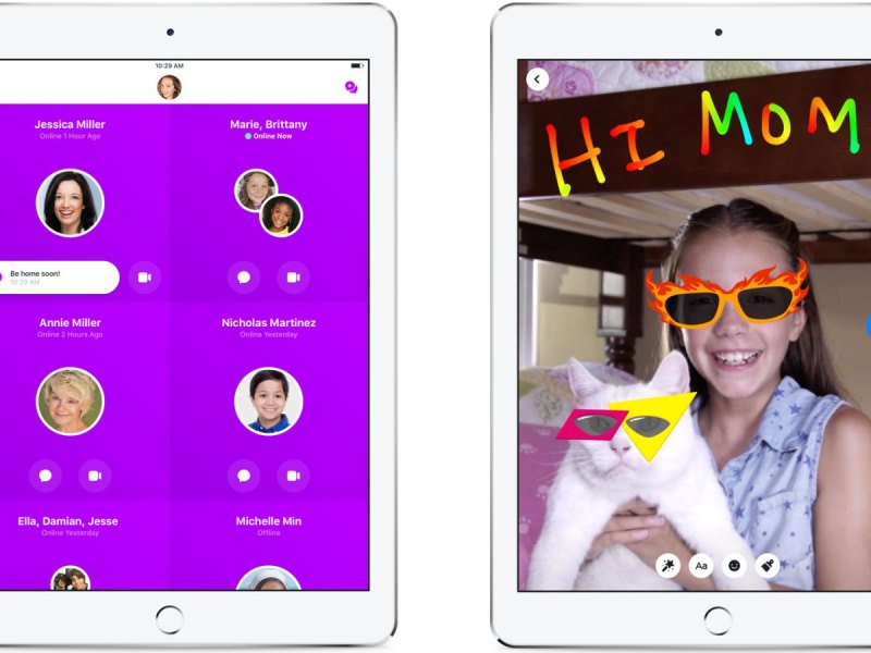Screenshot der Facebook-App Messenger Kids