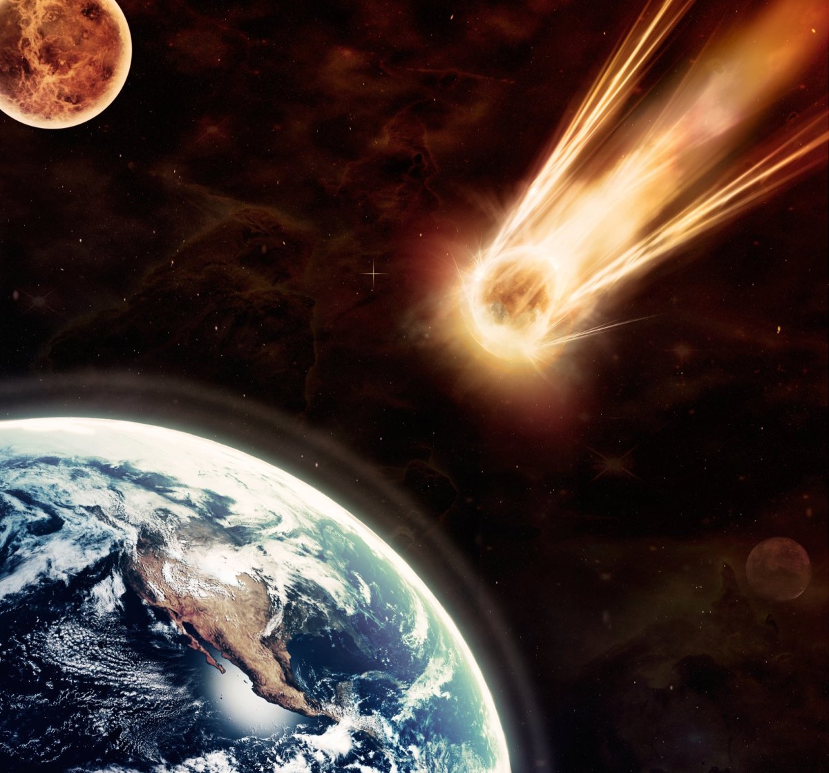 Meteorit oder Asteroid rast auf Erde zu