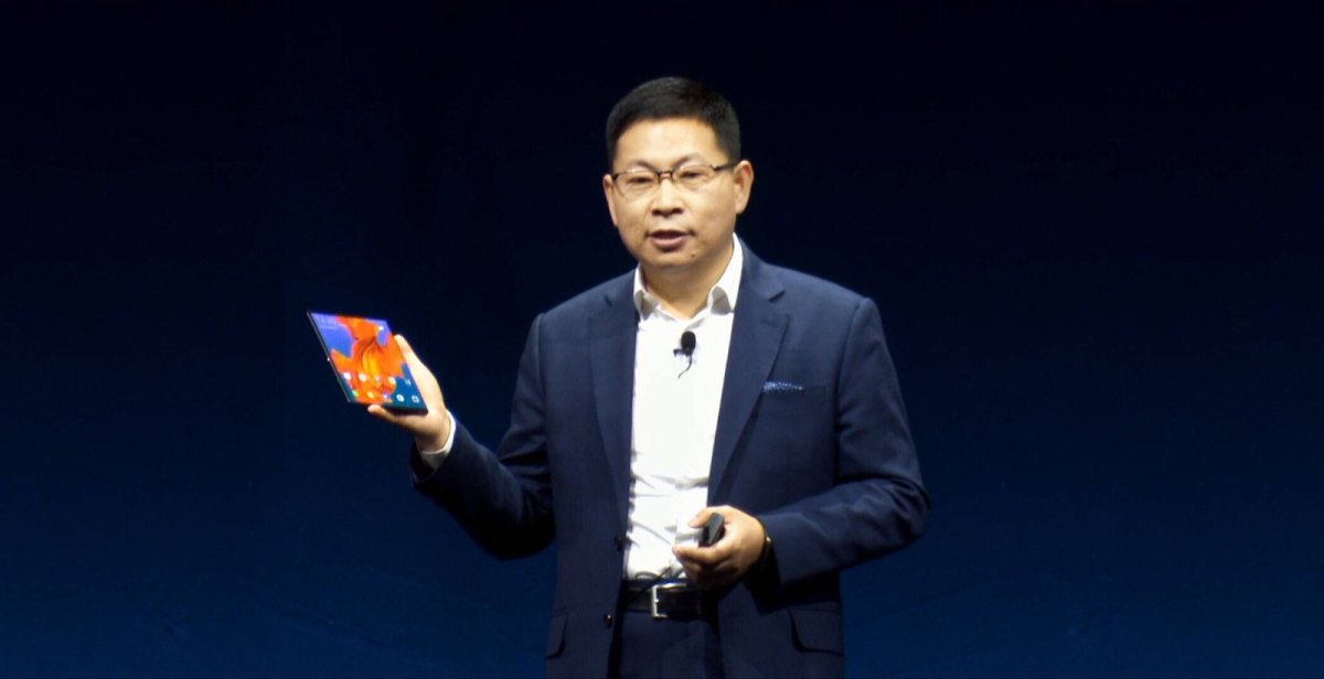 Richard Yu bei der Präsentation des Huawei "Mate X" auf dem Mobile World Congress 2019.