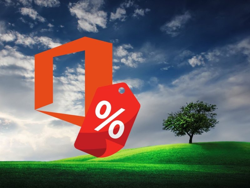 Office 365 Logo und Windows Hintergrund