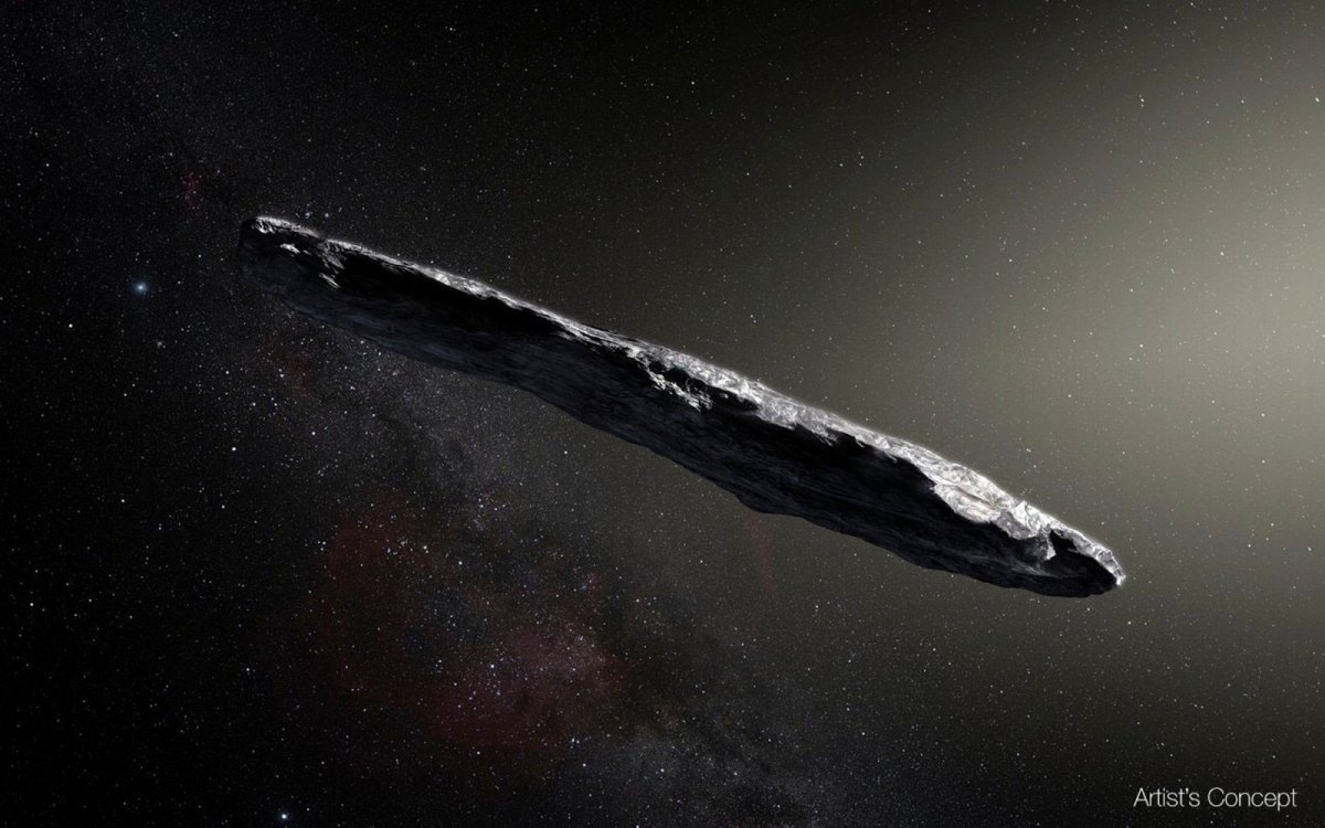 Oumuamua fliegt durchs Weltall (Simulation)