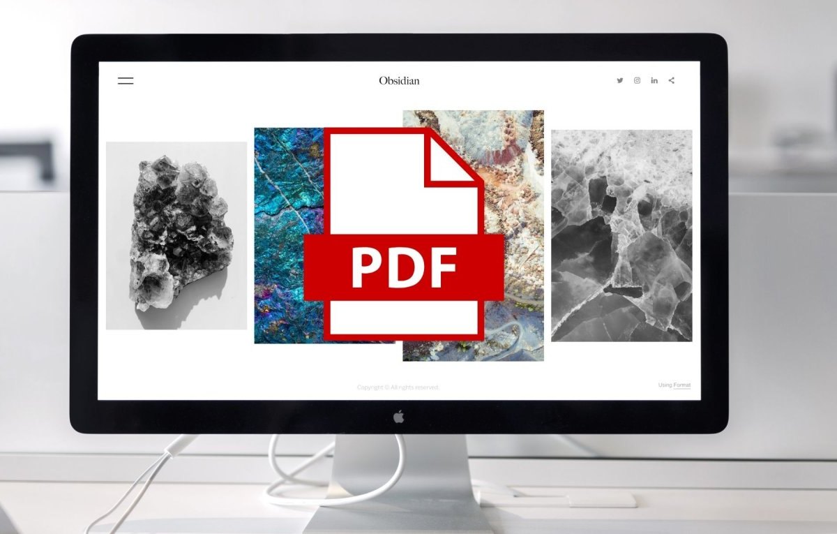 Mac mit PDF-Symbol