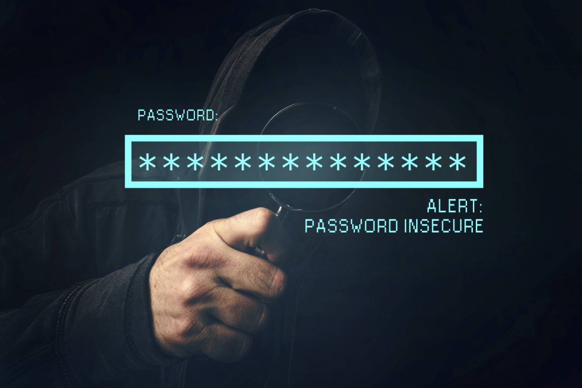 Feld für Passwort-Eingabe unter der Lupe