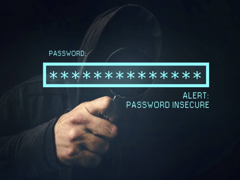 Feld für Passwort-Eingabe unter der Lupe