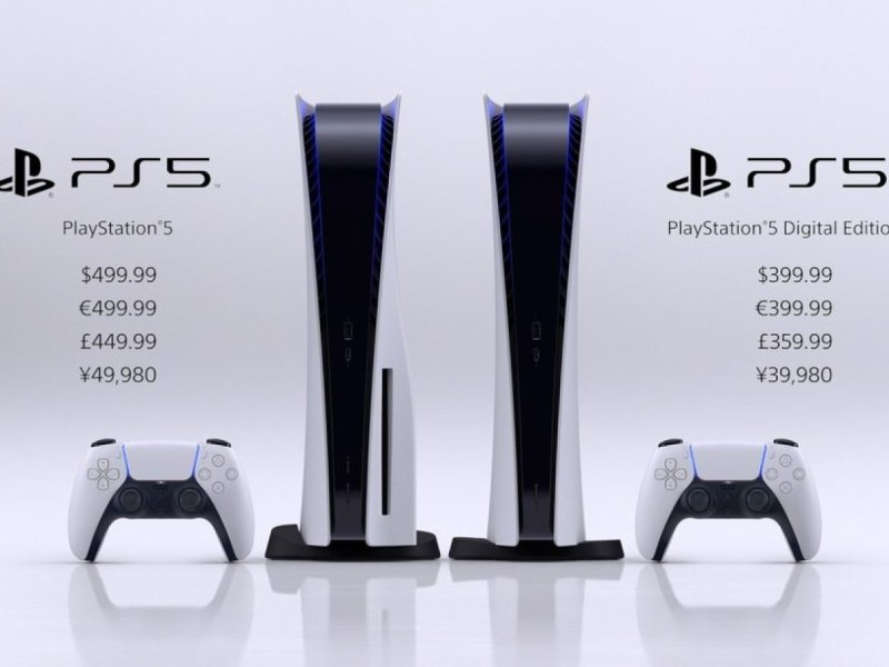 Preise der PlayStation 5 und der PlayStation 5 Digital Edition.