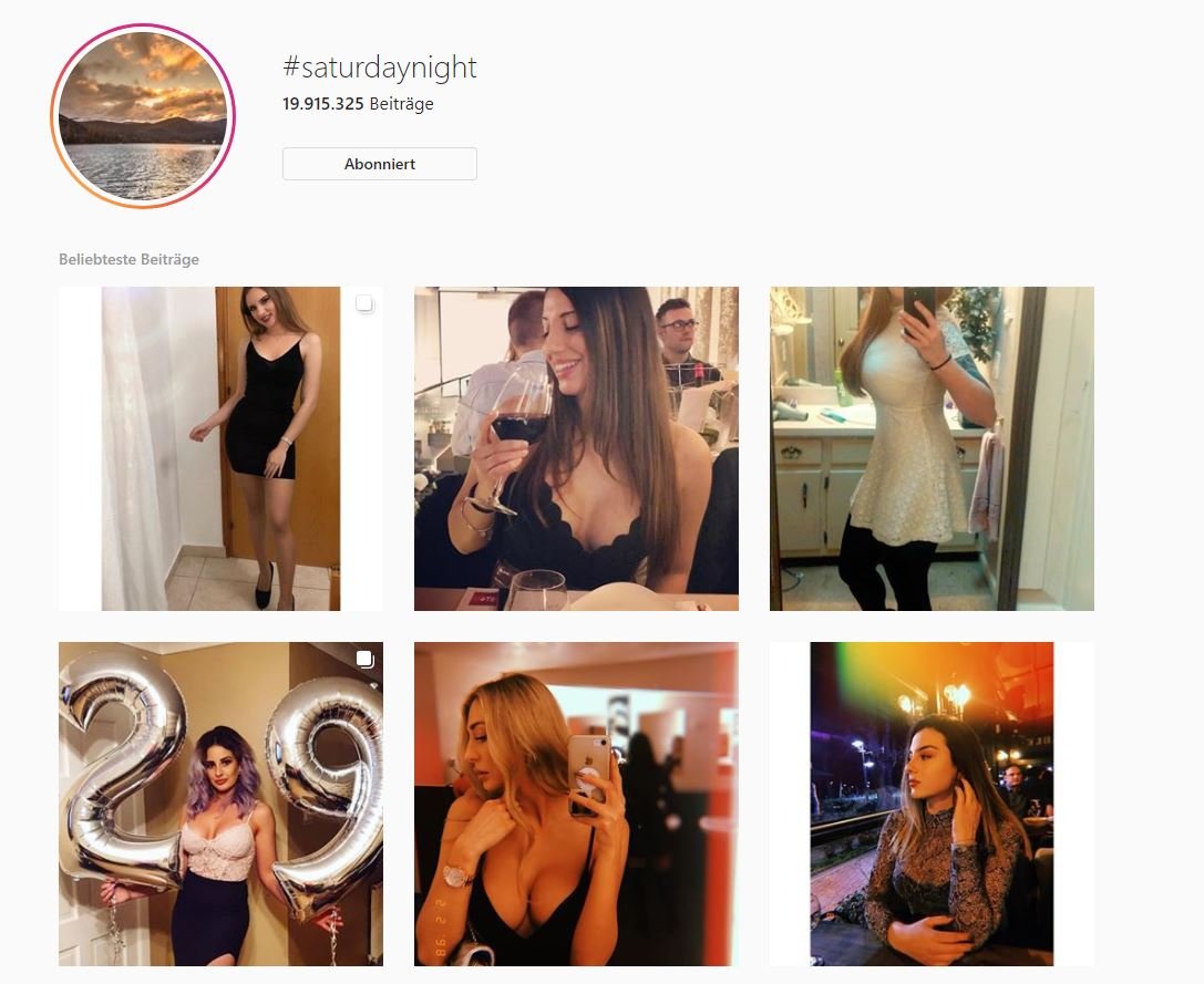 Instagram-Hashtag #saturdaynight