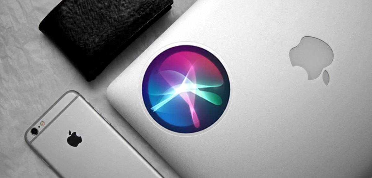 Siri-Logo und Apple-Produkte