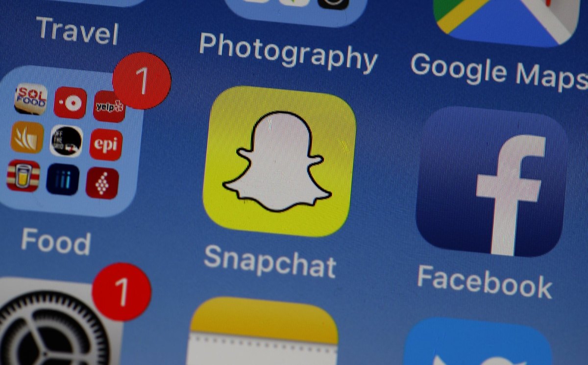 Snapchat-Ikon auf Display