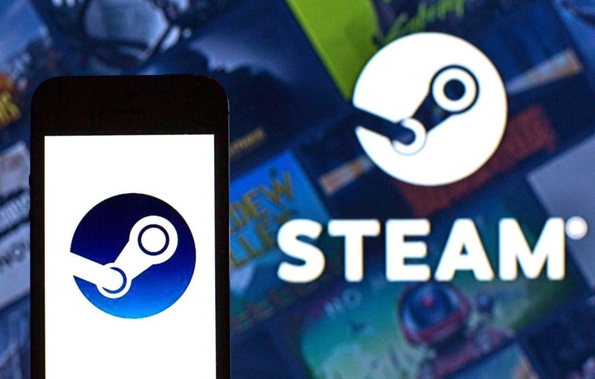 Steam-Logo auf einem Smartphone