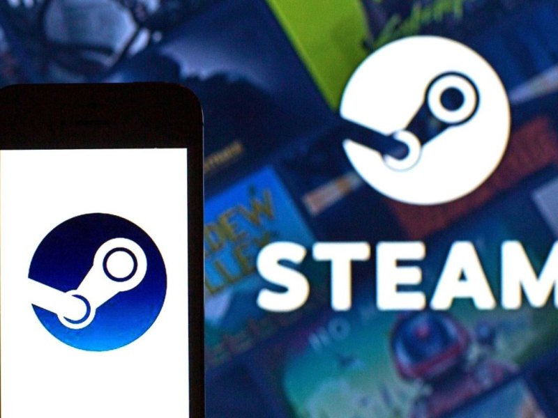 Steam-Logo auf einem Smartphone