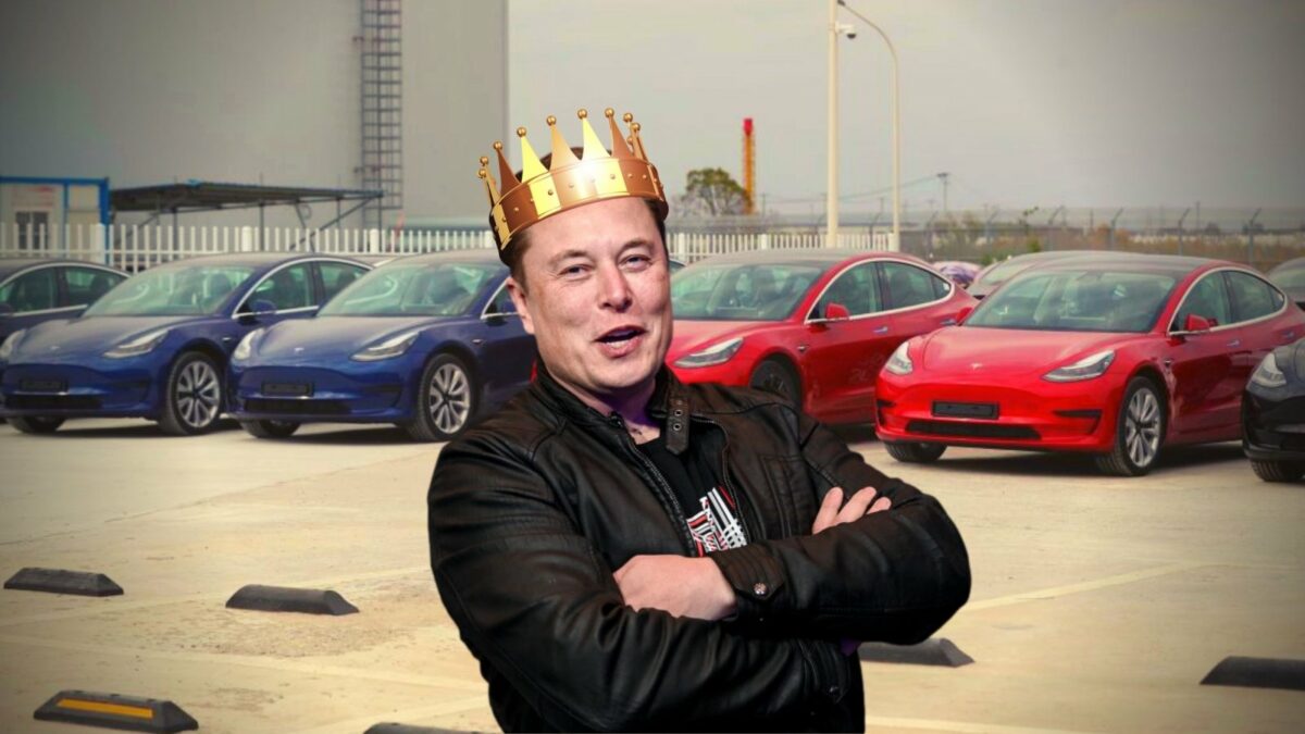 Elon Musk mit einer Krone