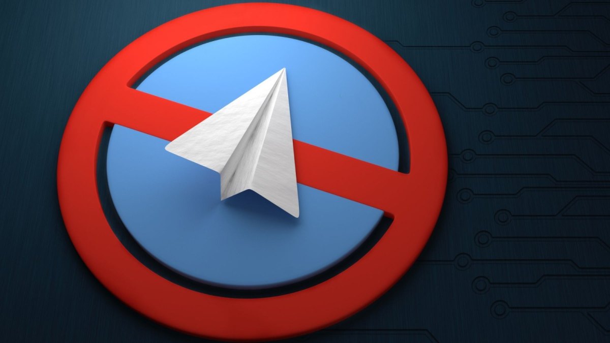 Telegram-Logo durchgestrichen