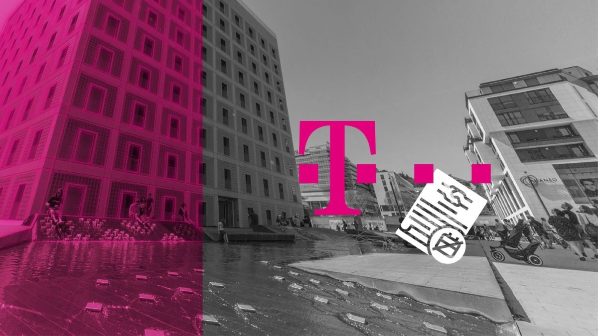 Telekom-Logo und eine Vertragskündigung