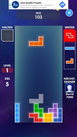 Tetris gehört in jede gute Spielesammlung. In der kostenfreien Version musst du jedoch mit Werbeeinblendungen leben. 