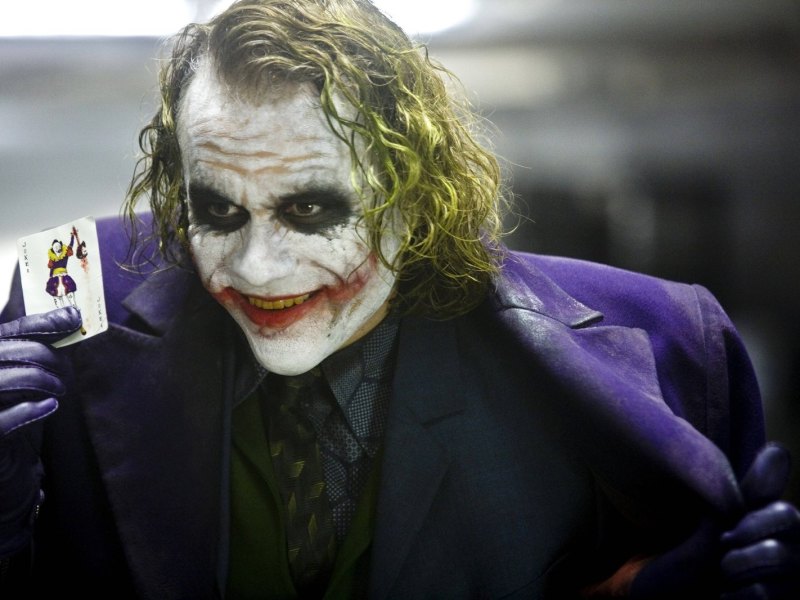 Heath Ledger als Joker in The Dark Knight.