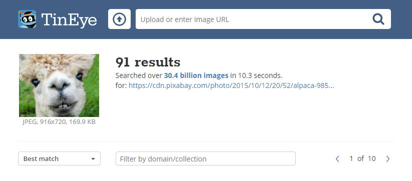 TinEye funktioniert recht ähnlich wie Googles Bildersuche.
