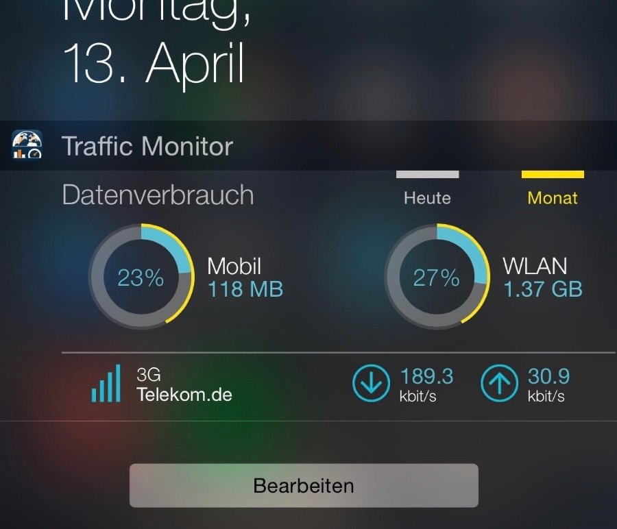 Mit der App "Traffic Monitor" Hast du den Datenverbrauch deines Handys im Blick.