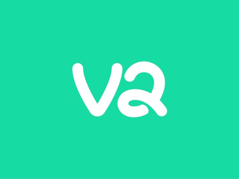 weiße Schirft "v2" auf grünem Hintergrund