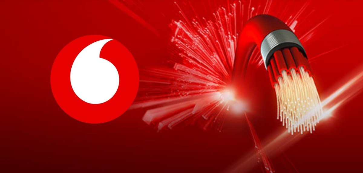 Vodafone-Kabel mit Logo