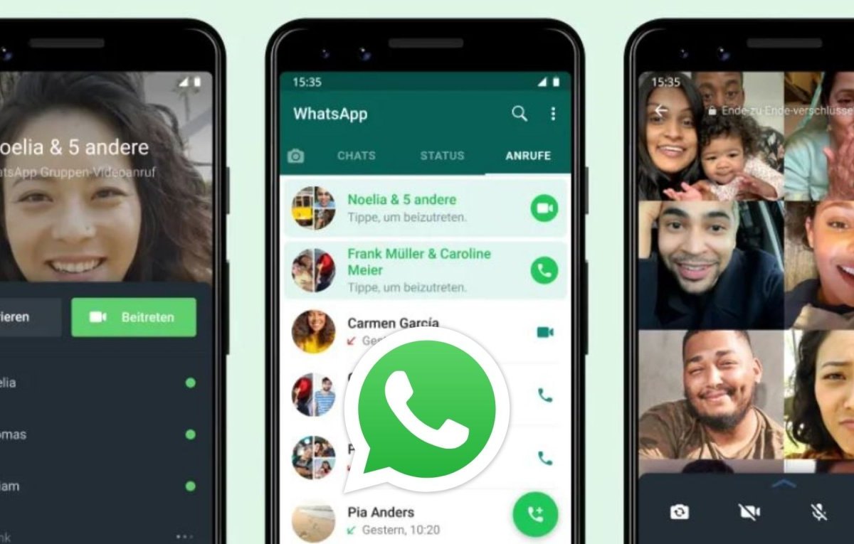 WhatsApp-Gruppenanrufe mit Logo