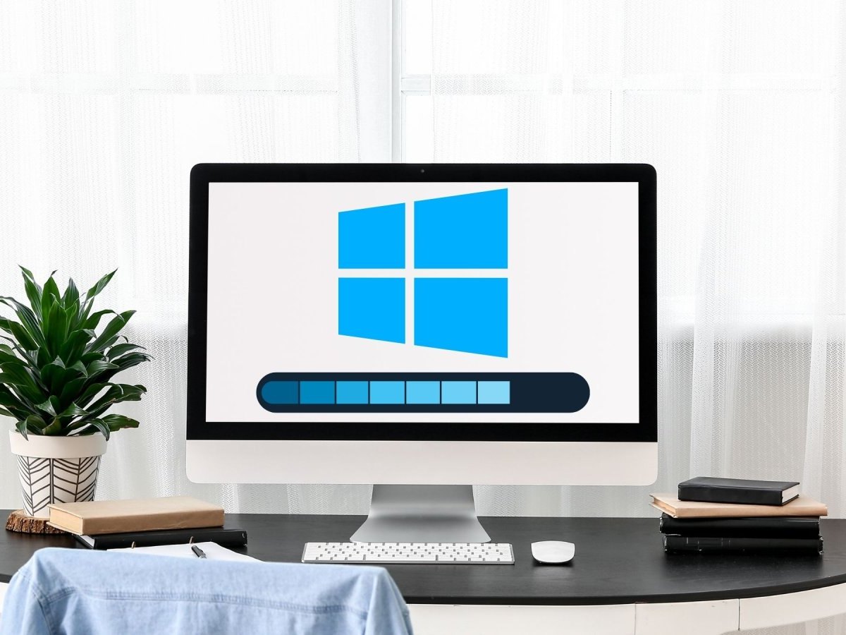 Windows 10-Logo auf einem Bildschirm